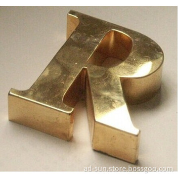 Stainless Steel Fabricated Empty Gold Plating Channel Letter Signs